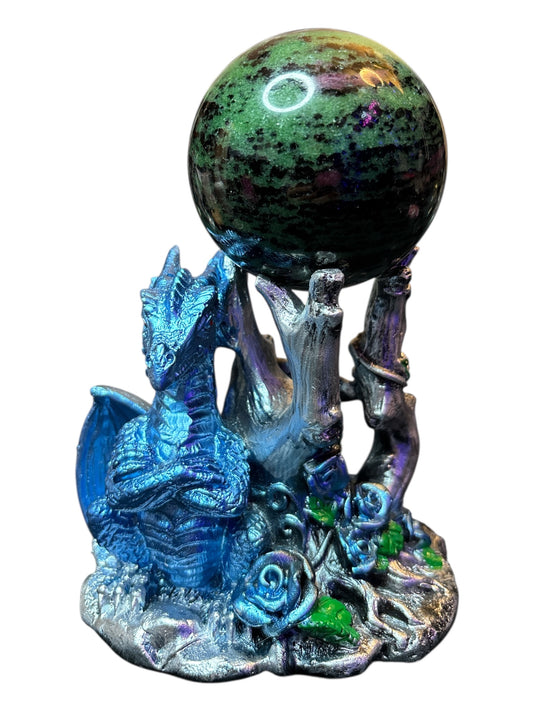 Ruby Zoisite with Dragon Stand